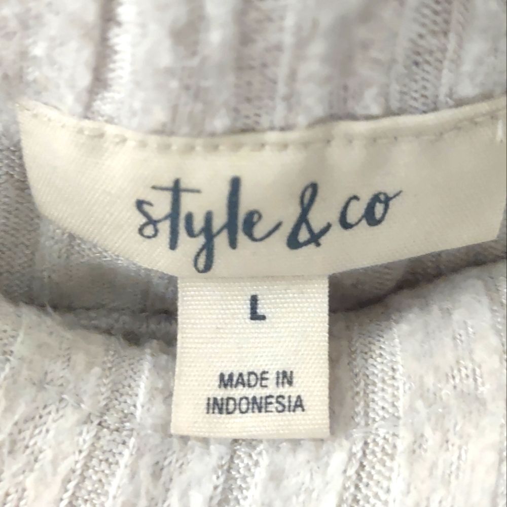 Style & Co Ribbed Cream Soft Plush Jogger Pants Size L - Picture 6 of 11